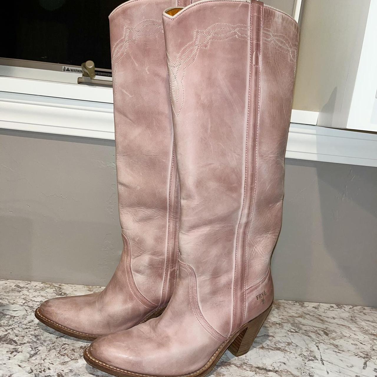 dusty pink boots