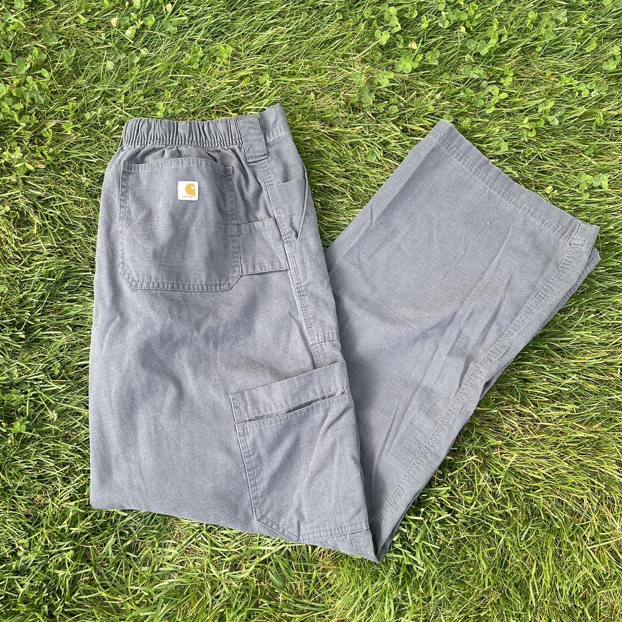 Grey carhart relaxed style cargo pants Fits M ( can... Depop