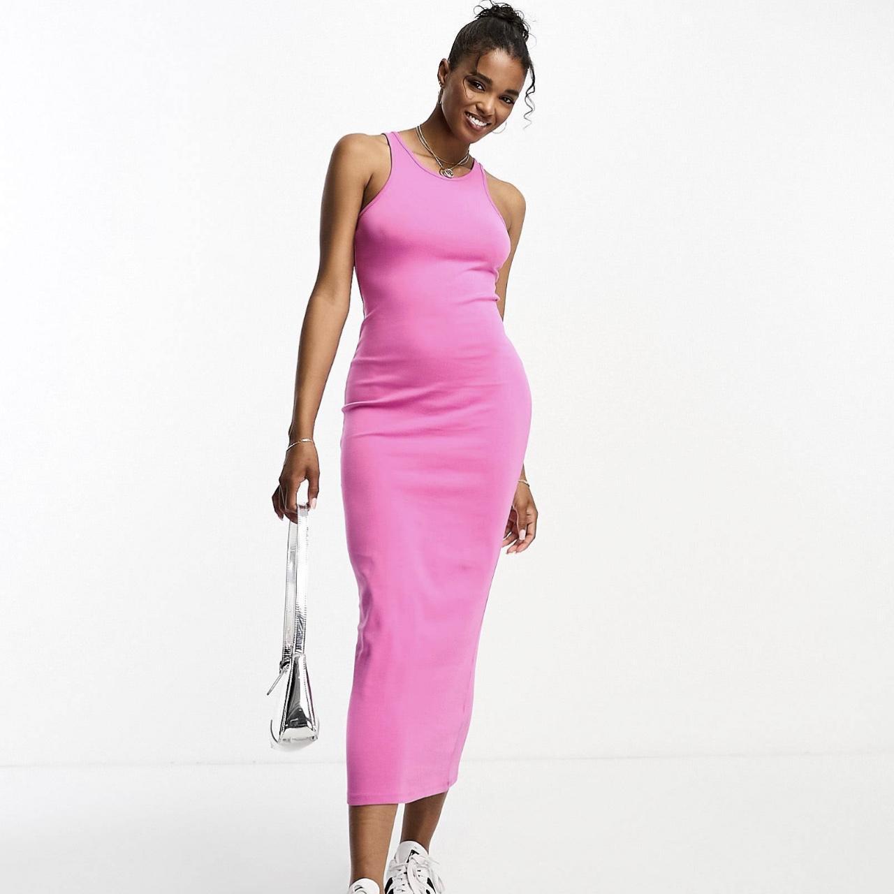 Fuschia pink outlet midi dress