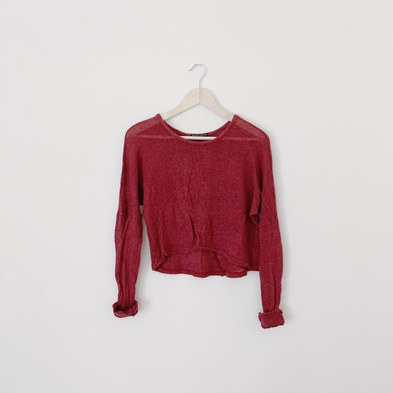 BRANDY MELVILLE! LONG SLEEVE MAROON RED Depop