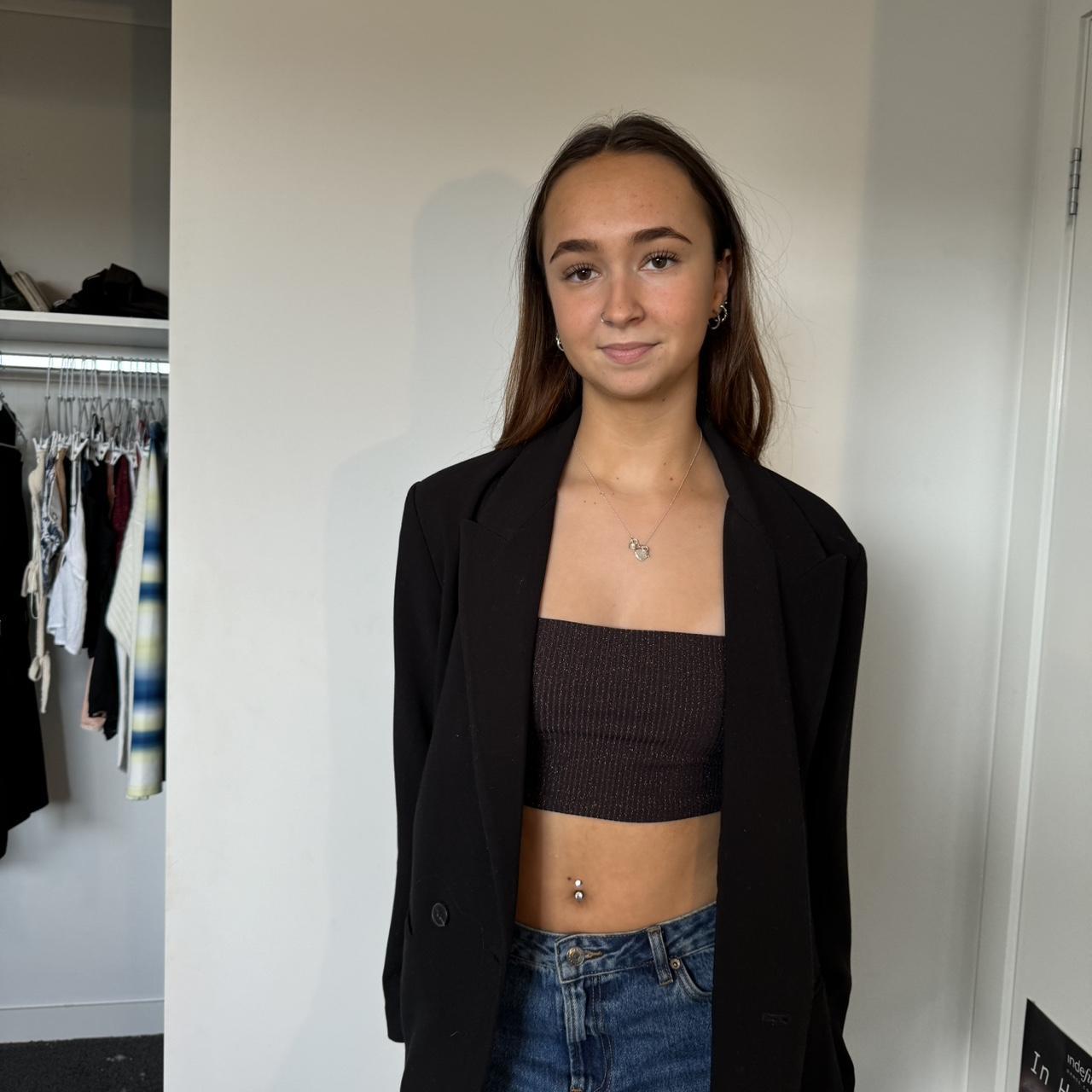 Kookai gold and black sparkle top Labelled size 1... Depop