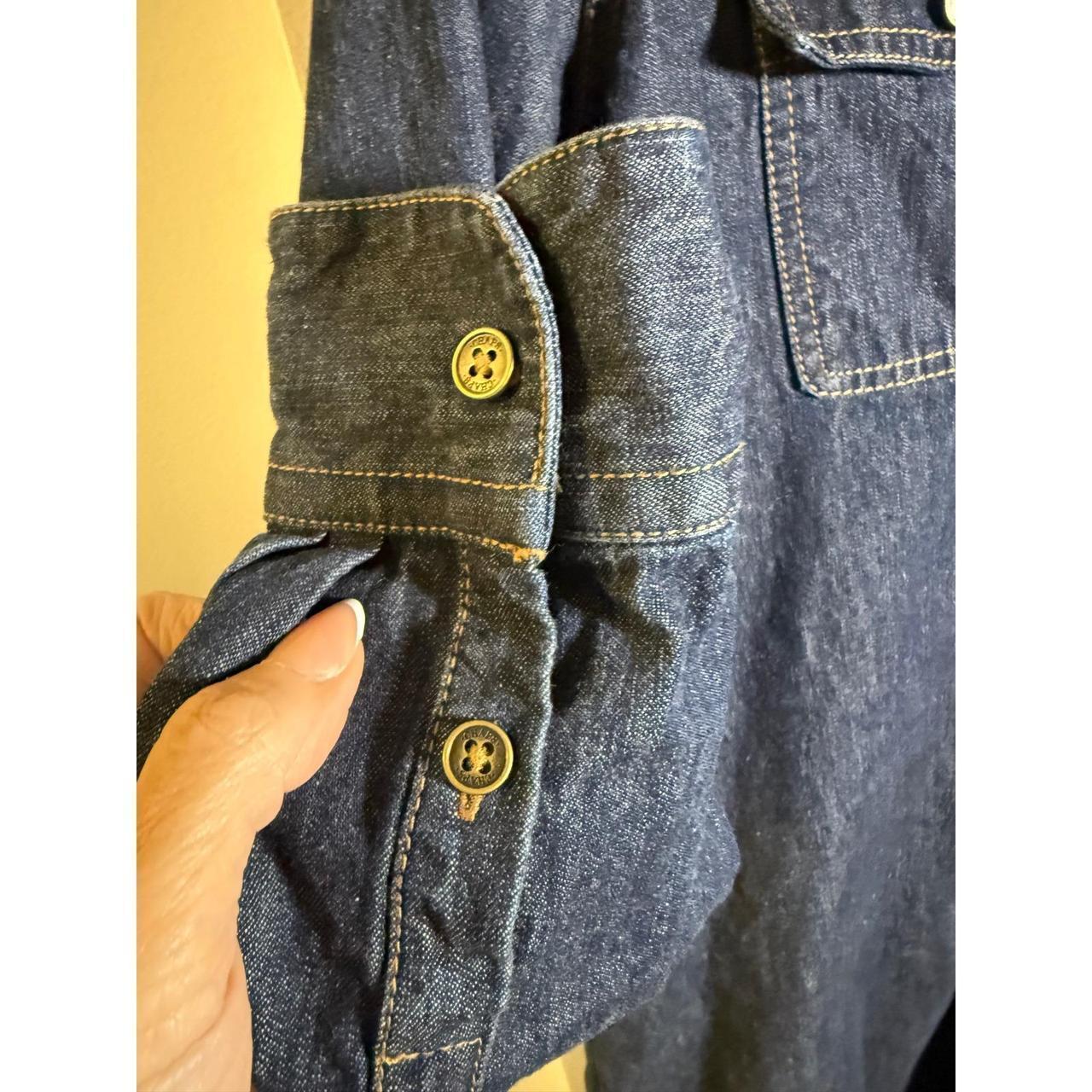 Chaps Women's Shirt Dress - Blue - L – Chaps Deni… - image 5