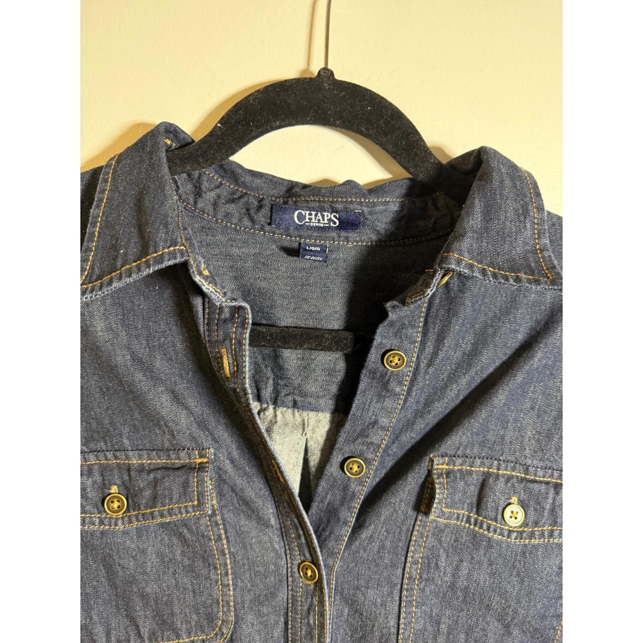 Chaps Women's Shirt Dress - Blue - L – Chaps Deni… - image 3