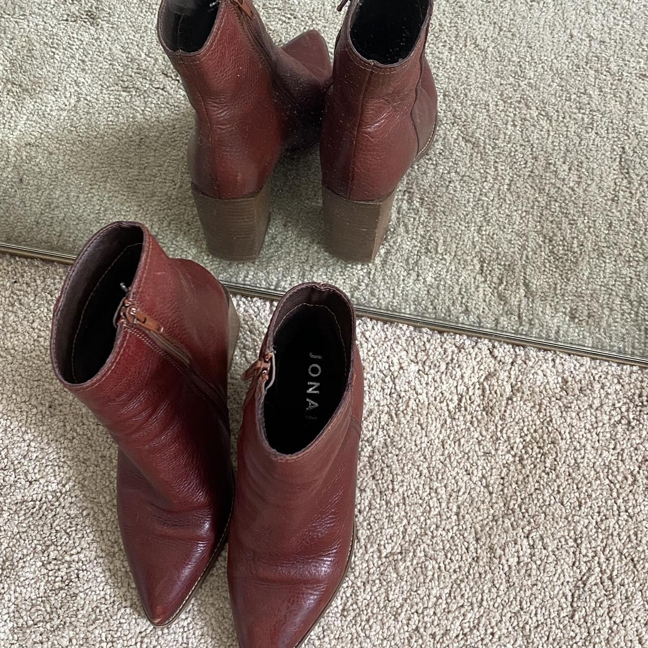 Jonak Pointy Low Boots - Burgundy Leather Beautiful... - Depop