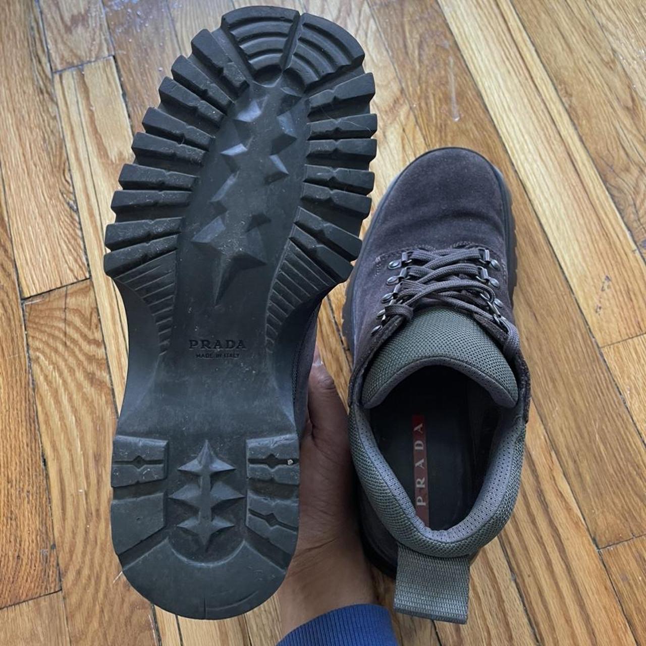 Prada Men's Brown and Black Boots Depop