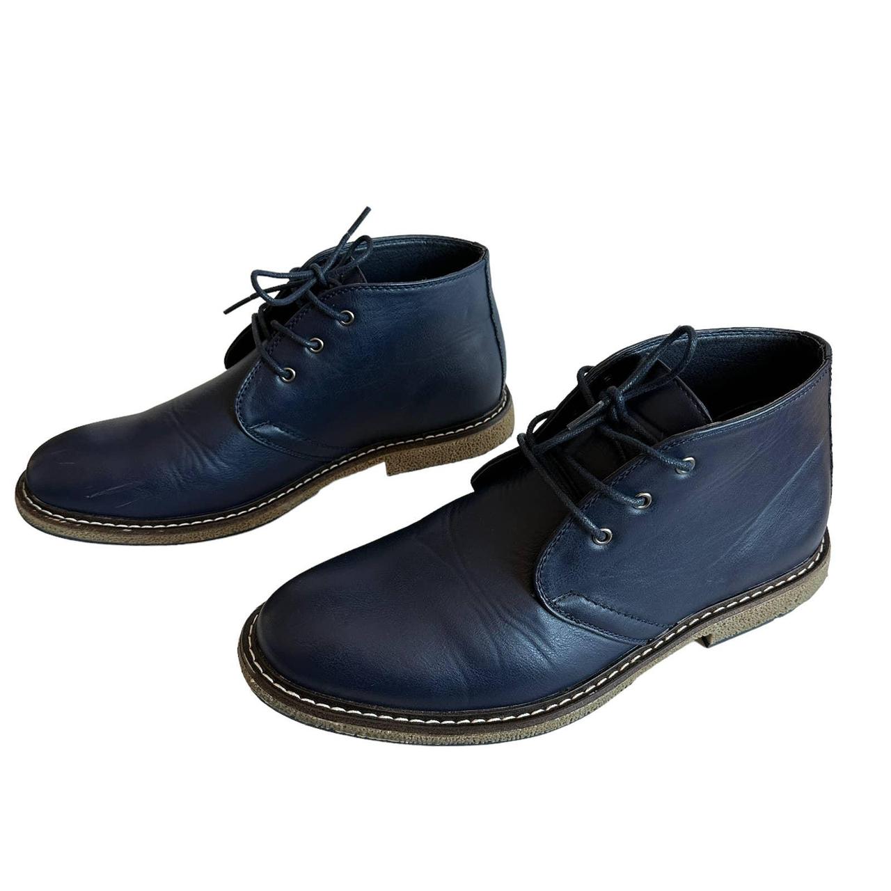 Hawke & Co. Men's Blue and White Boots | Depop