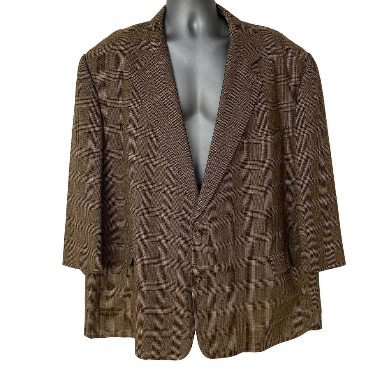 Vintage Burberry Blazer Tan Black Plaid Jacket... - Depop