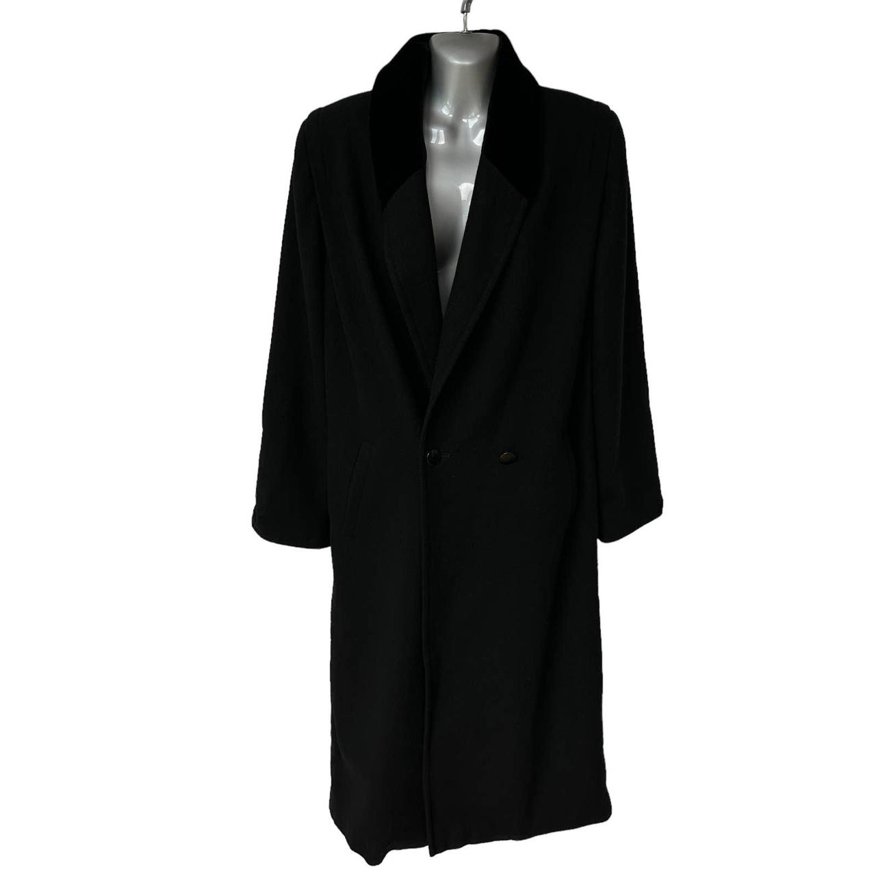 Vintage International Scene Coat Black Wool Trench... Depop