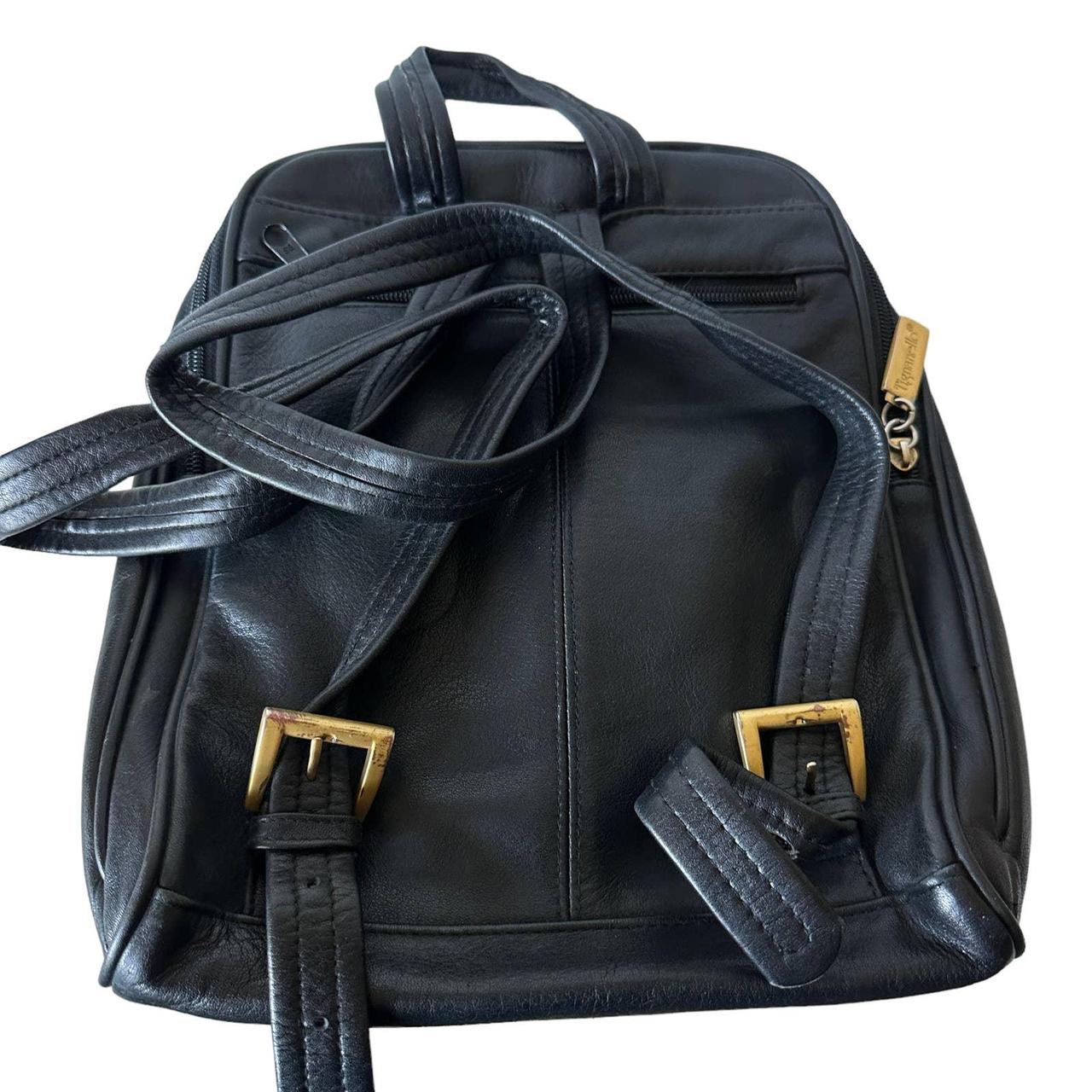 Tignanello black leather clearance backpack