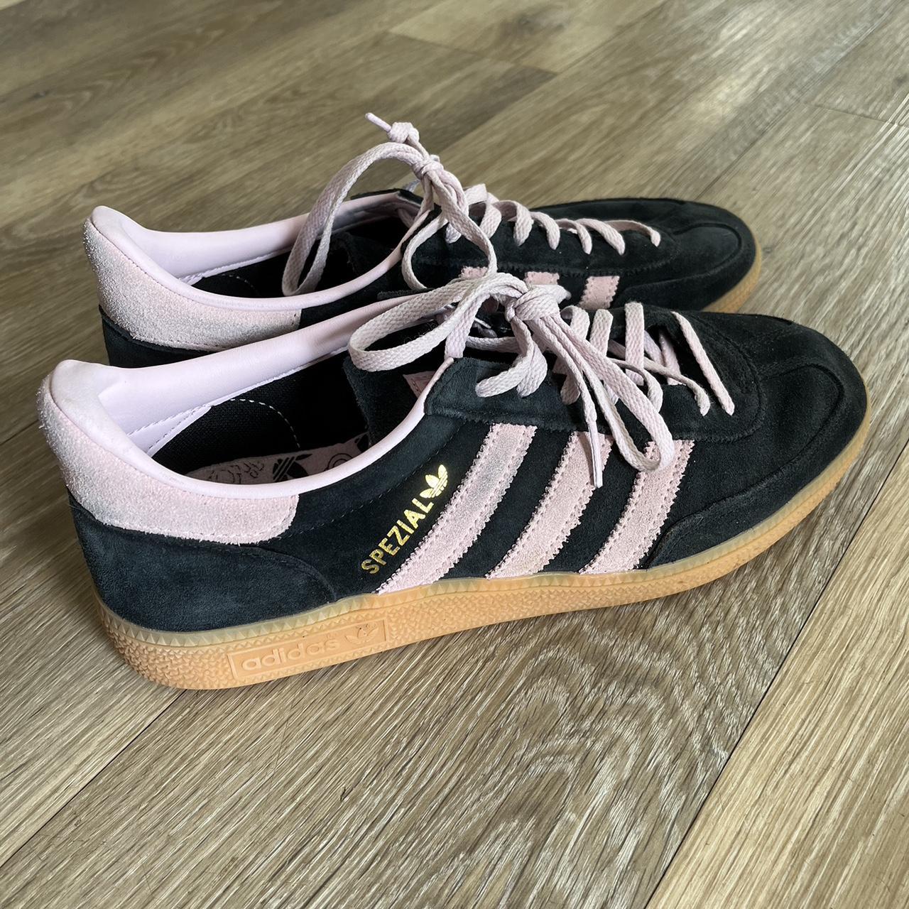 navy and pink adidas spezials worn a handful of... - Depop