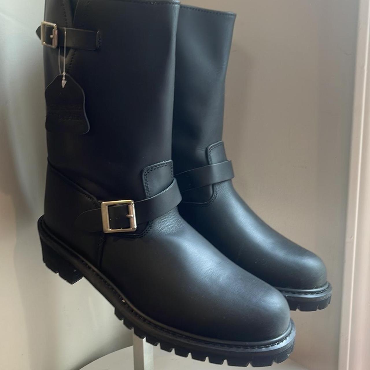 mens black biker boots