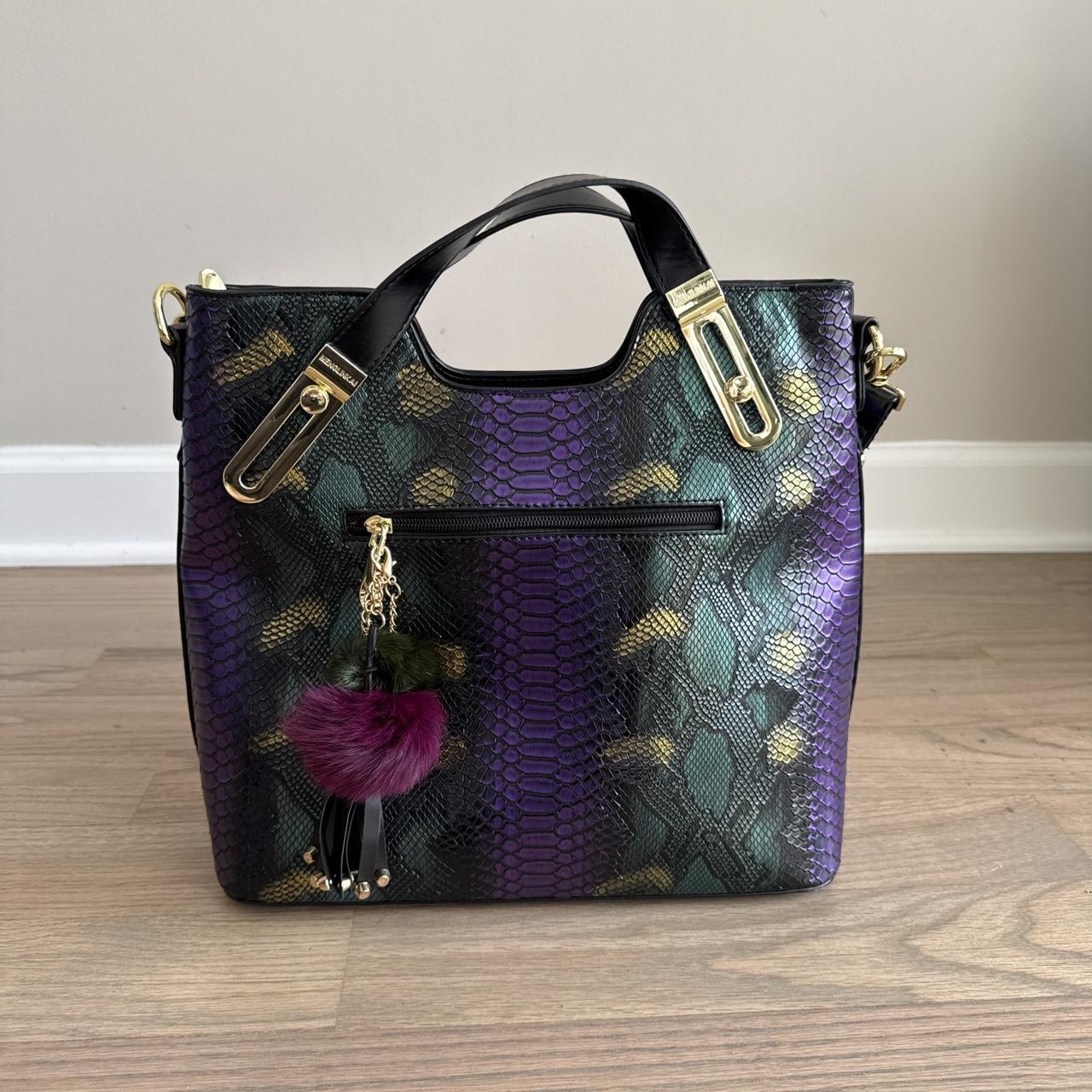 Women's Bag - Multi/Purple – Snake Pattern Gradie… - image 5