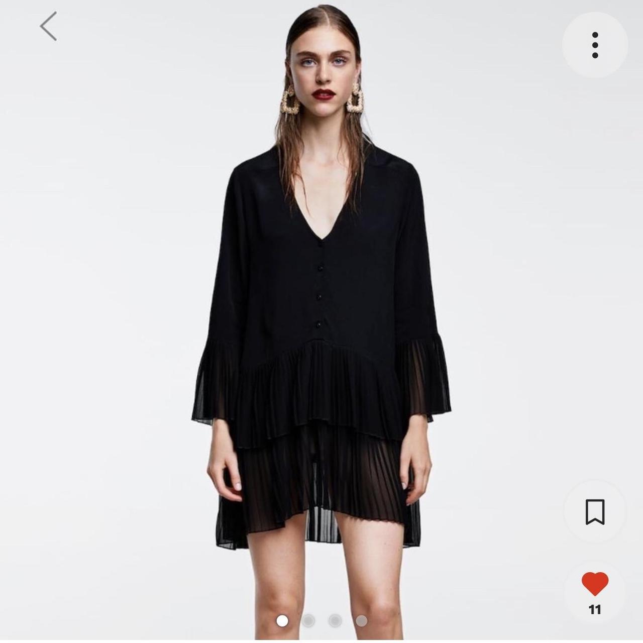 Pleated black dress zara hotsell