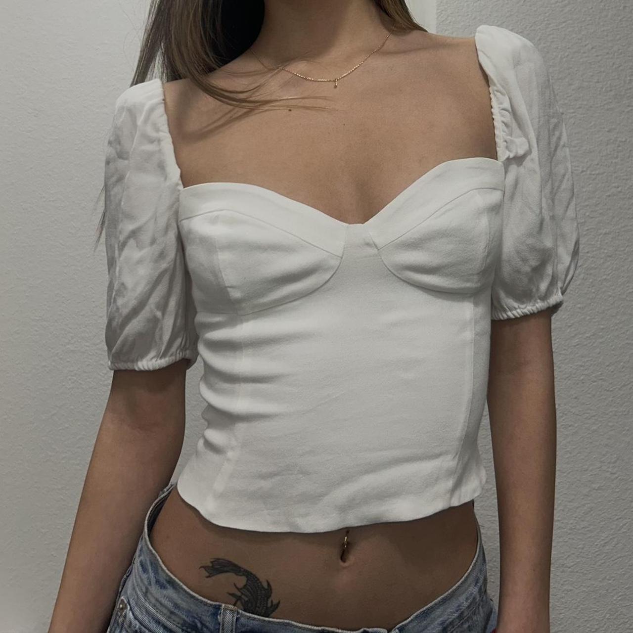 aritzia (wilfred) novella cap sleeve cropped blouse... Depop