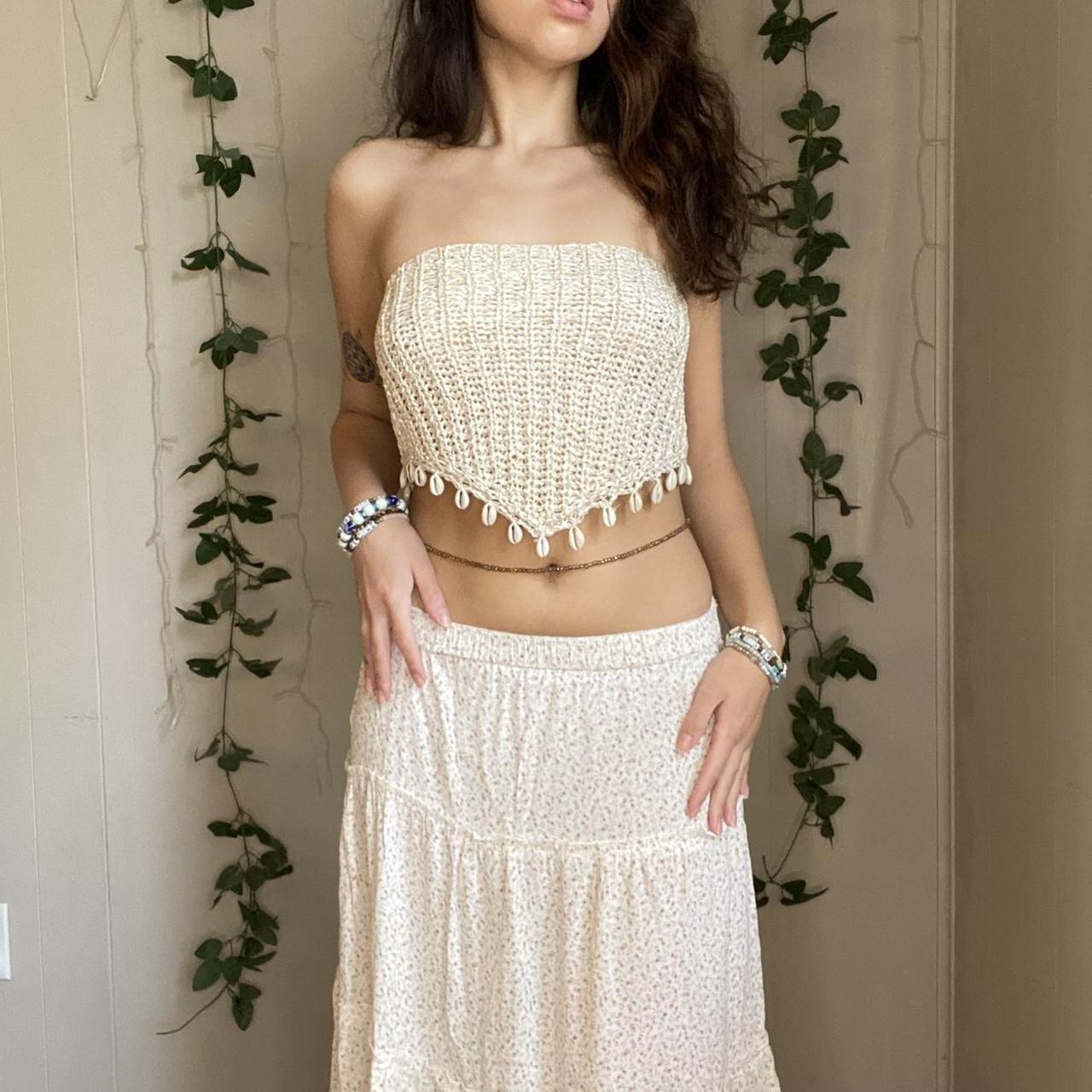 Seashell crop top So unique and intricate No brand... - Depop