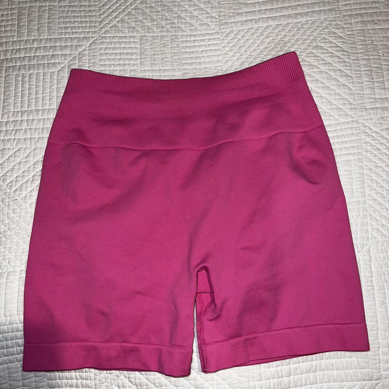 Pink bubble gum booty scrunch shorts • brand new... - Depop