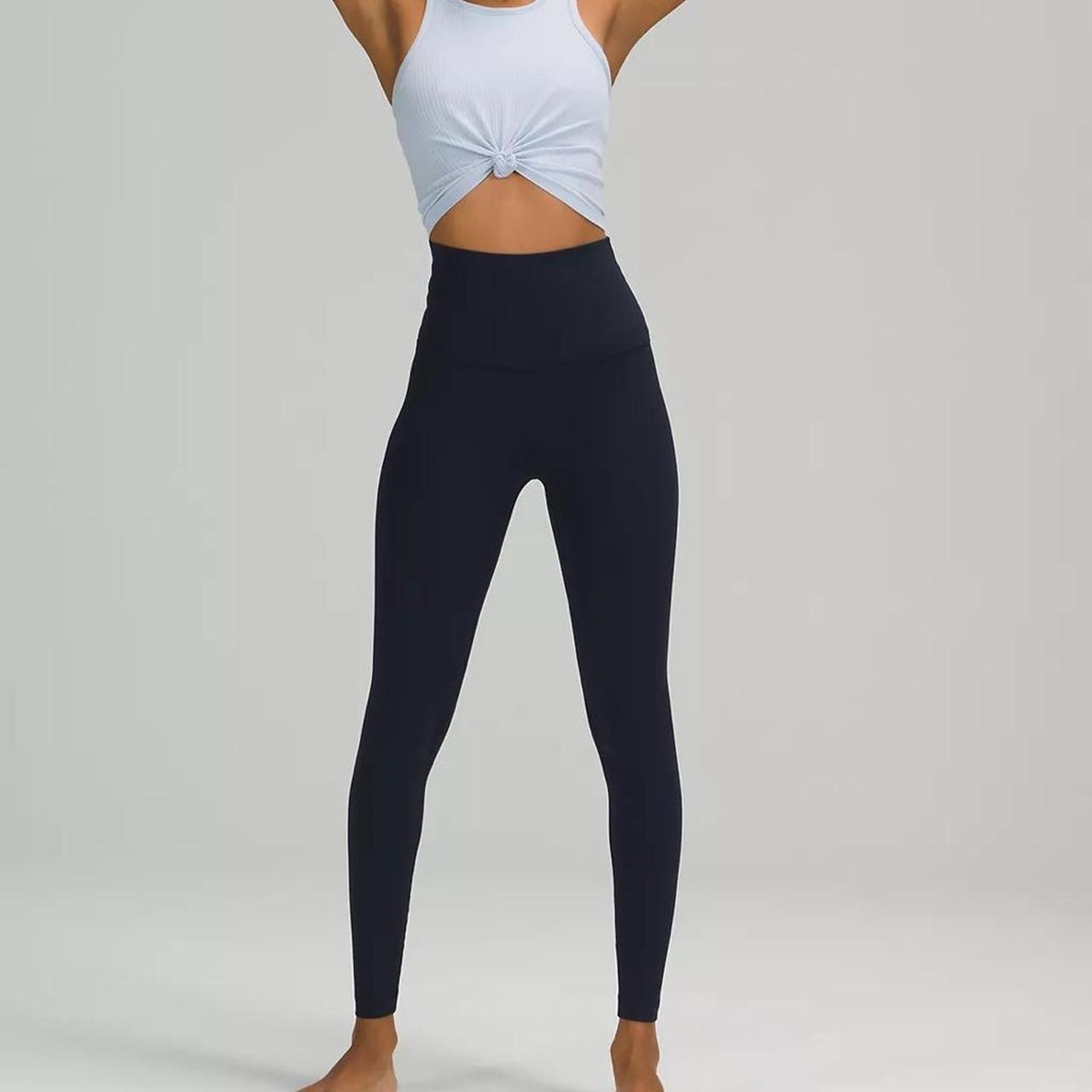 Navy Lululemon align leggings -Squat Depop