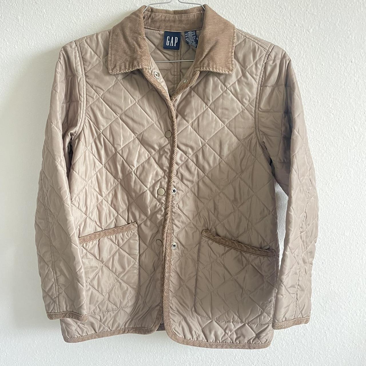 Vintage GAP corduroy & quilted light brown & green... - Depop