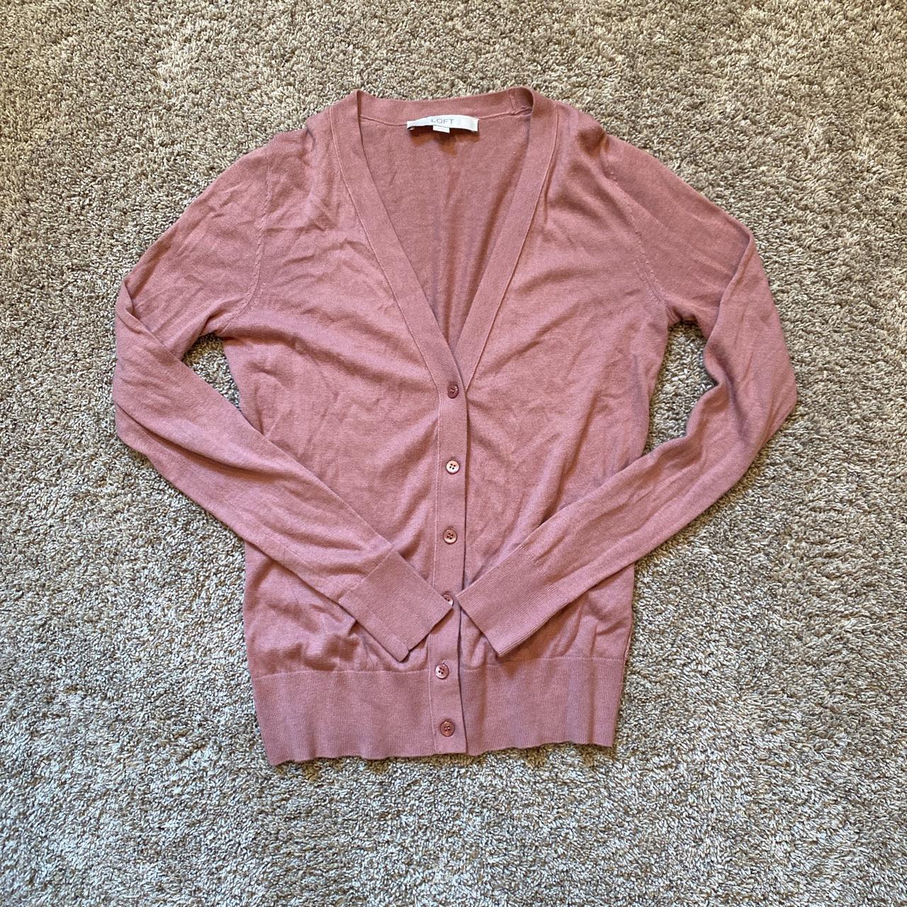 Loft clearance pink cardigan