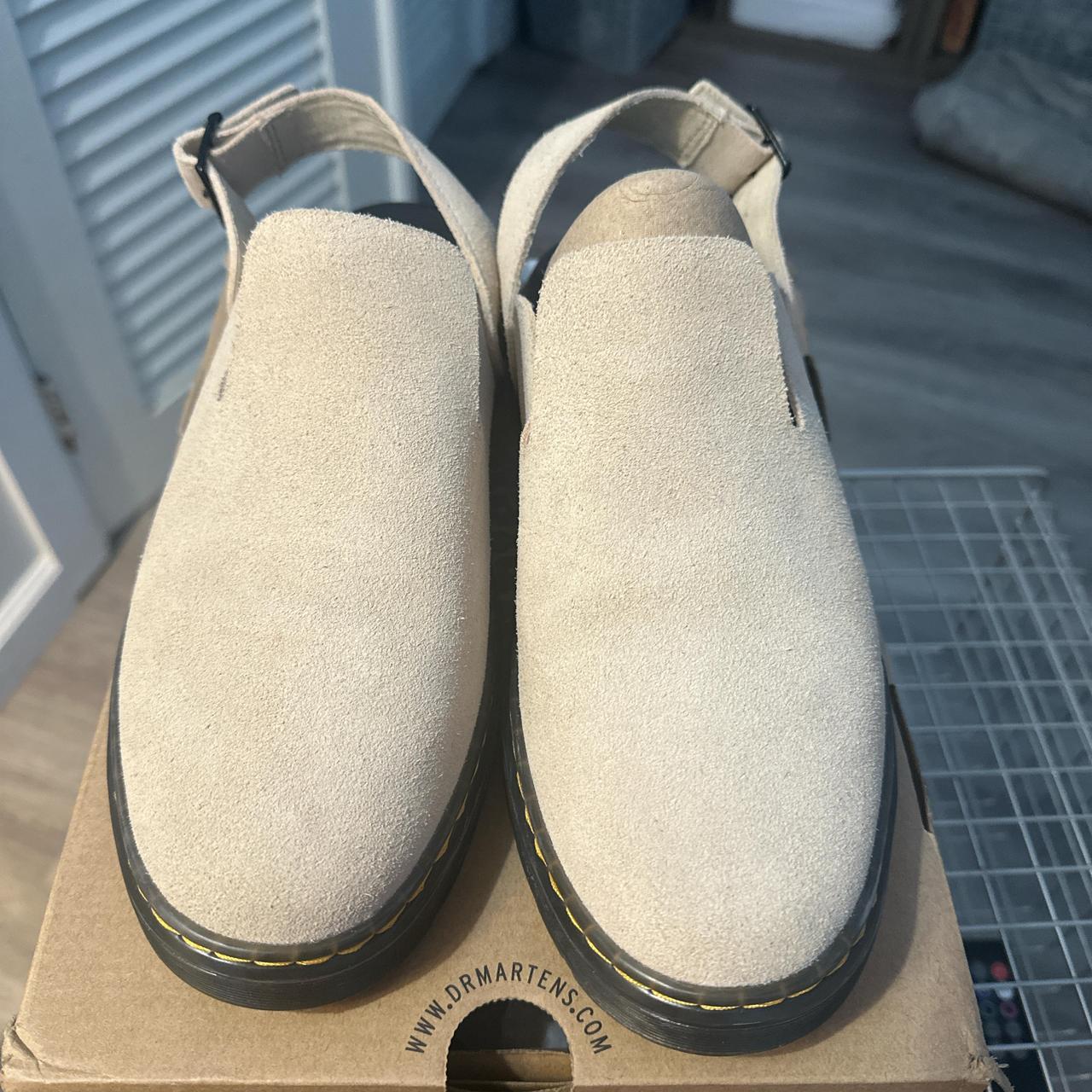 Cream Doc martens clogs only worn once. Size 11 in... - Depop