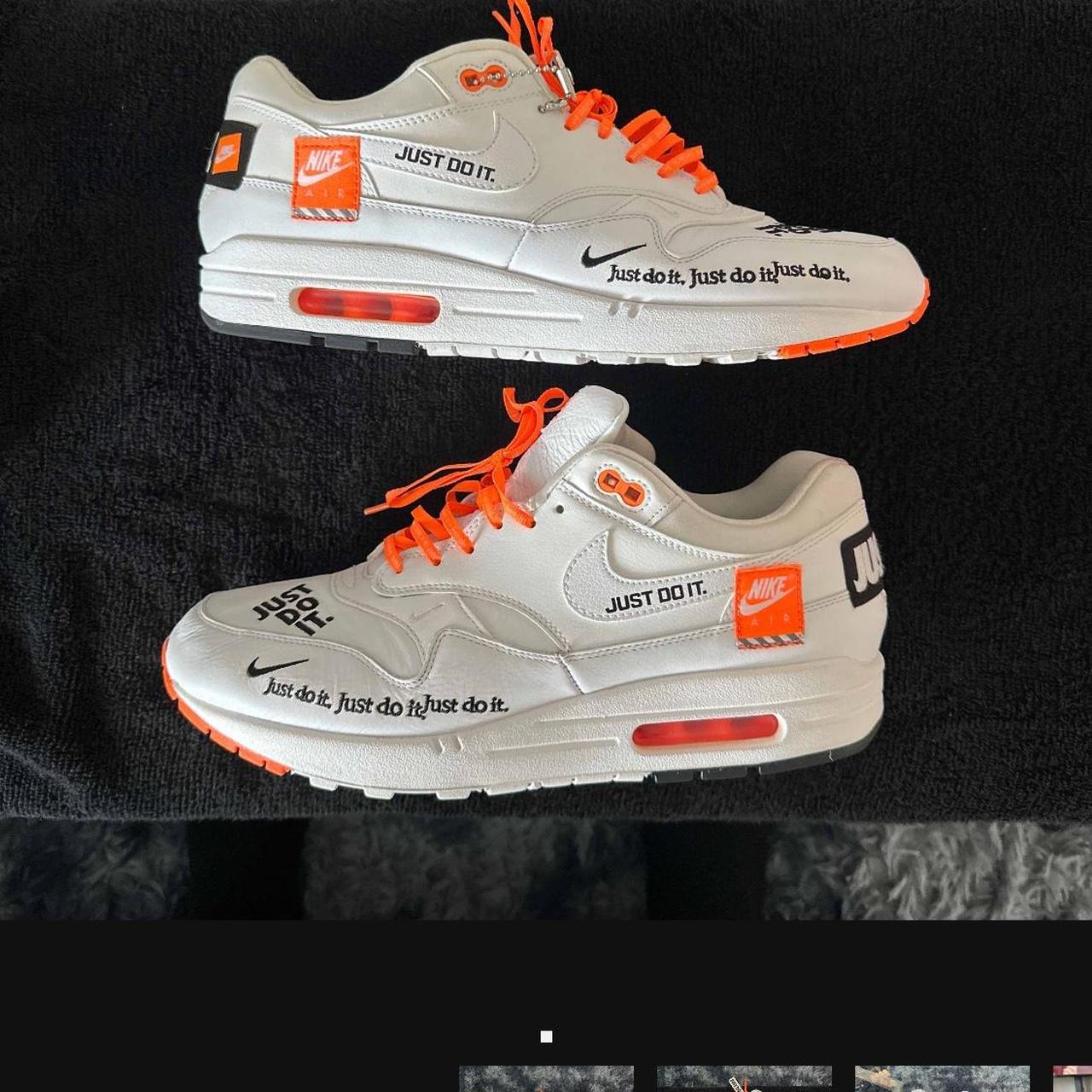 nike air max just do it white orange