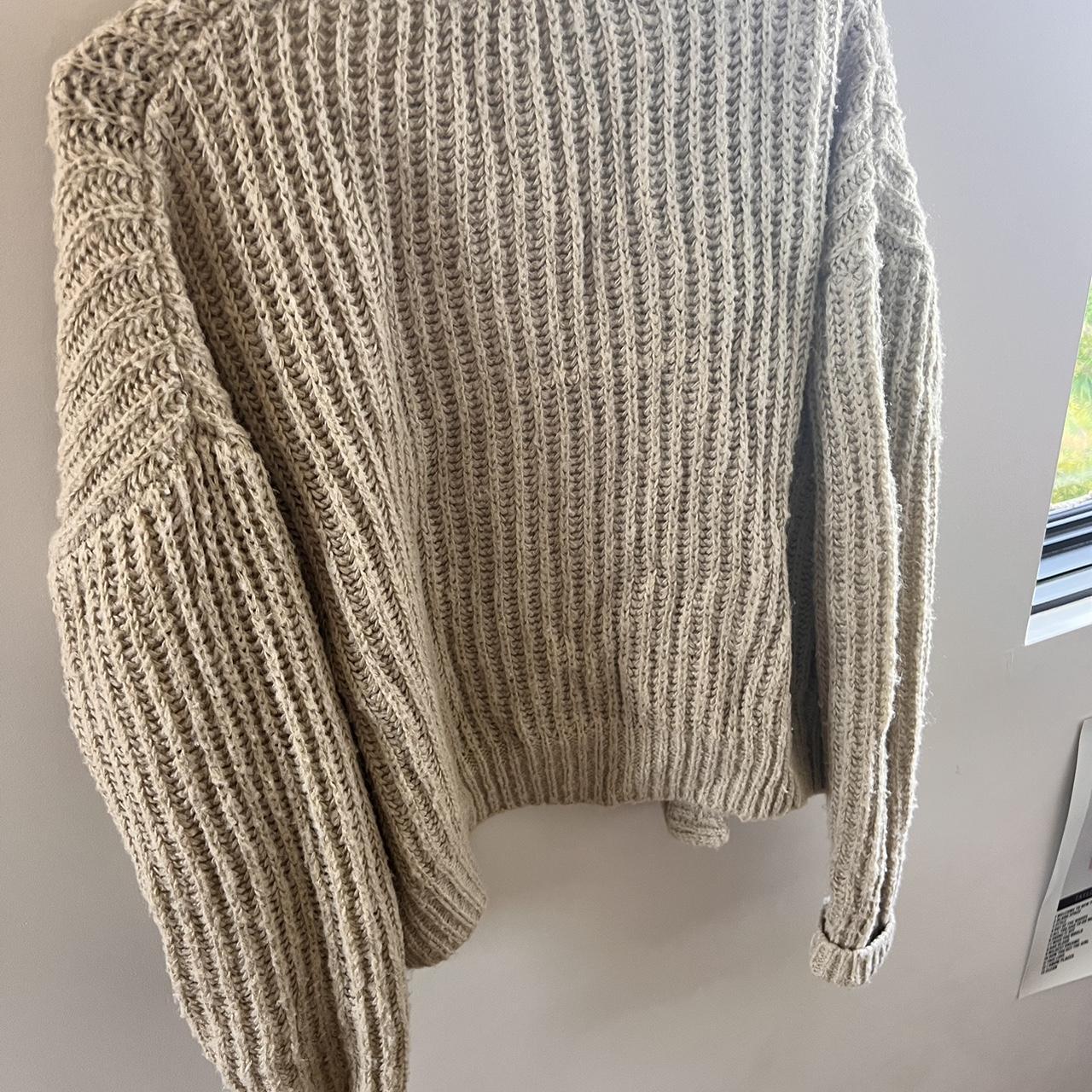 urban outfitters tan knitted cardigan with pockets... - Depop