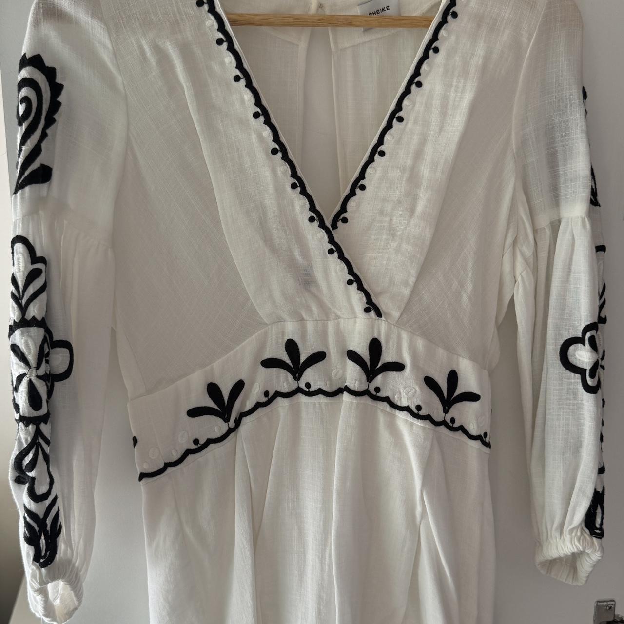 Sheike Black and White Embroidered Playsuit Size