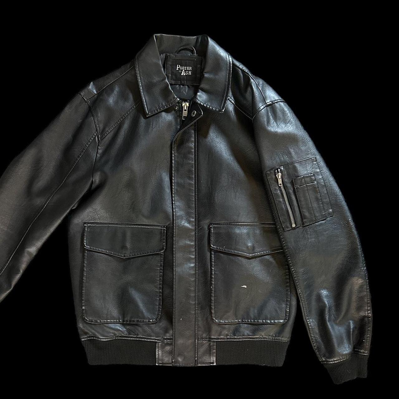 Porter + Ash Faux Leather Bomber Jacket. Slight... - Depop