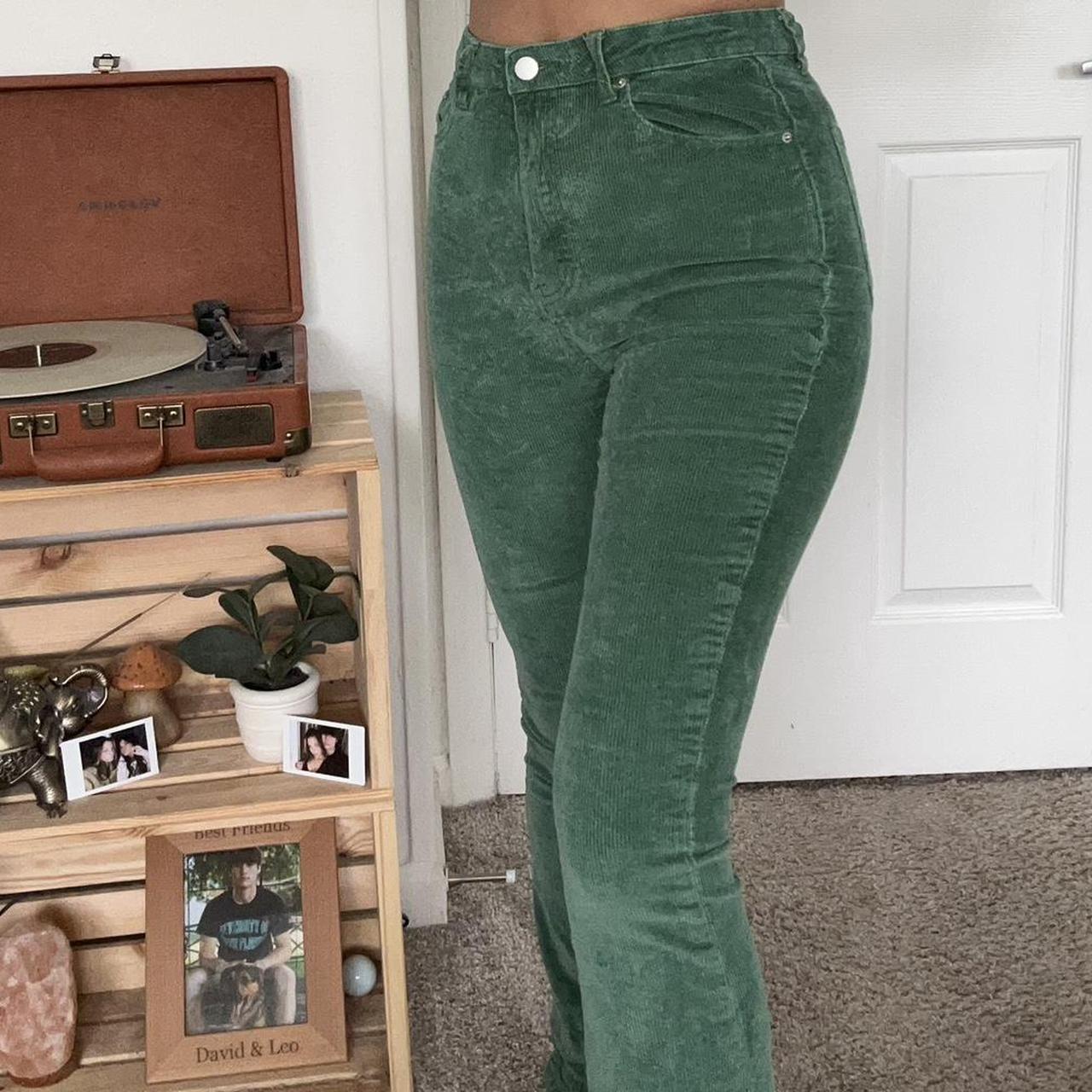 Green Corduroy Jeans. Thrifted With No Tags But Fits - Depop