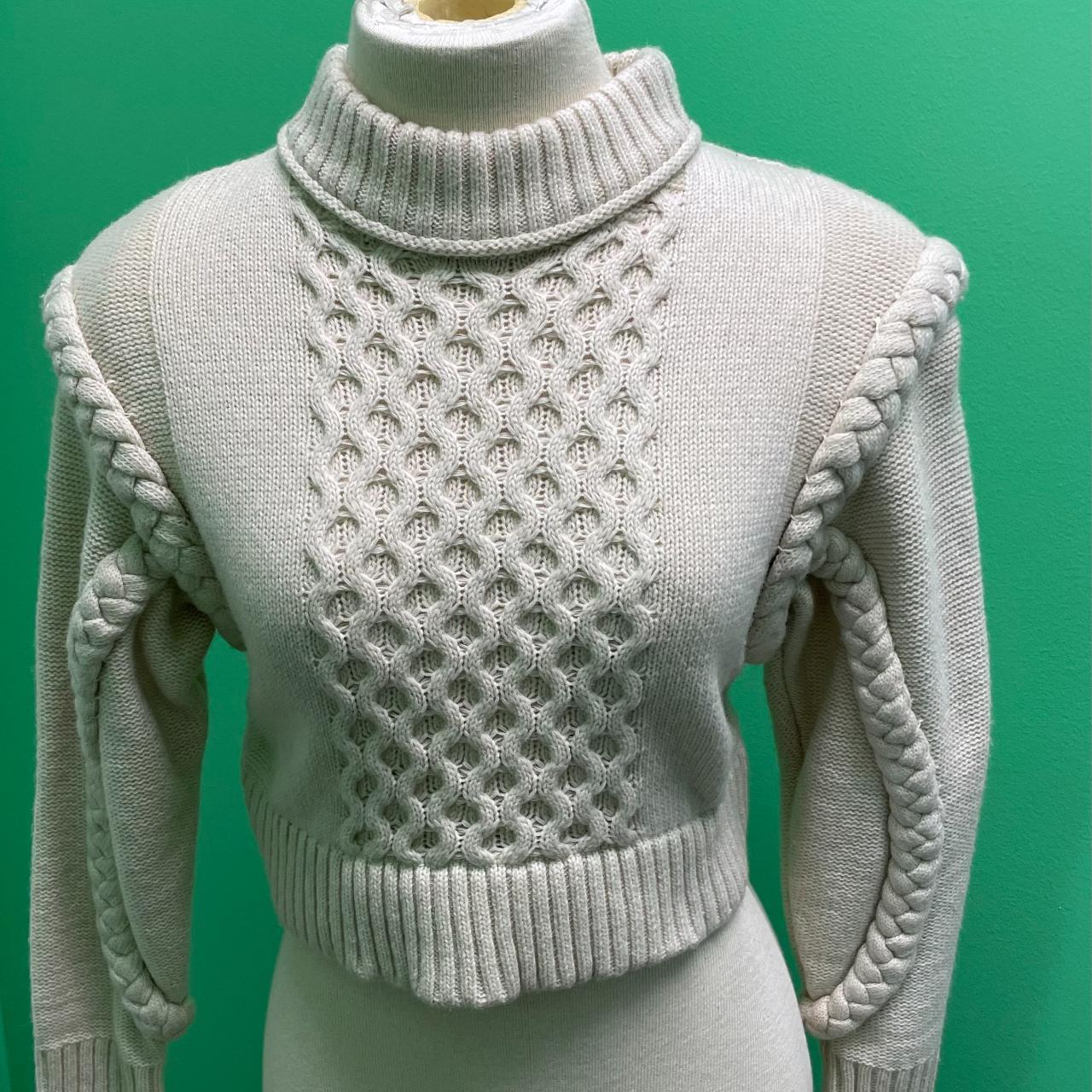 Zara knit sweater with best sale shoulder pads