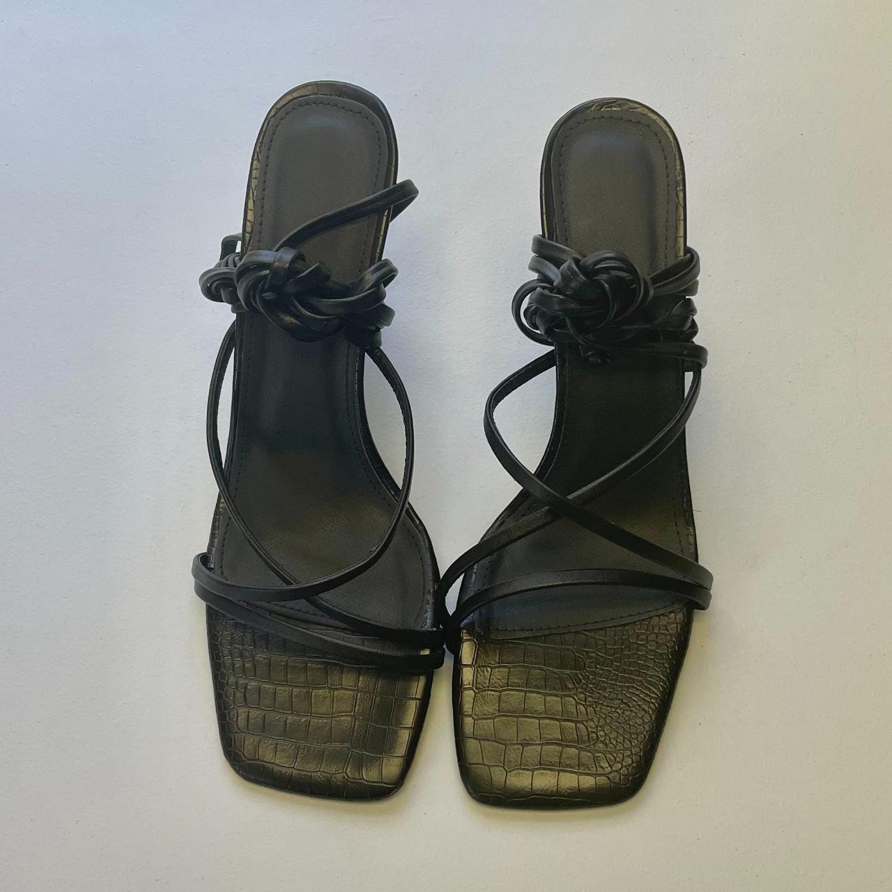 These stiletto sandals feature a striking lace-up... - Depop