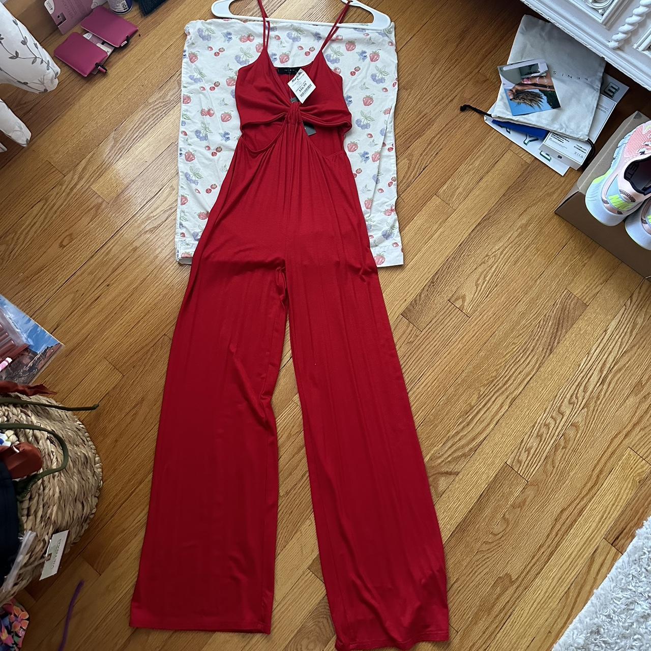 Long red jumpsuit from tj maxx new with tags size small Depop