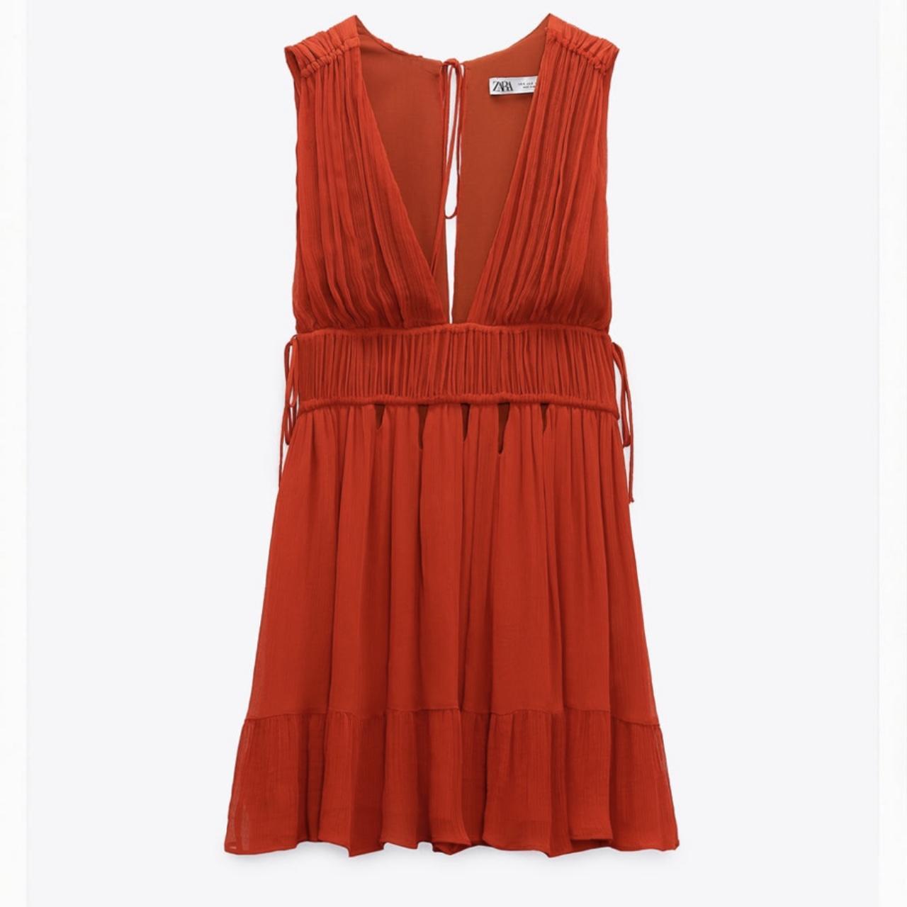 Zara burnt orange dress Worn once! Bought for... Depop