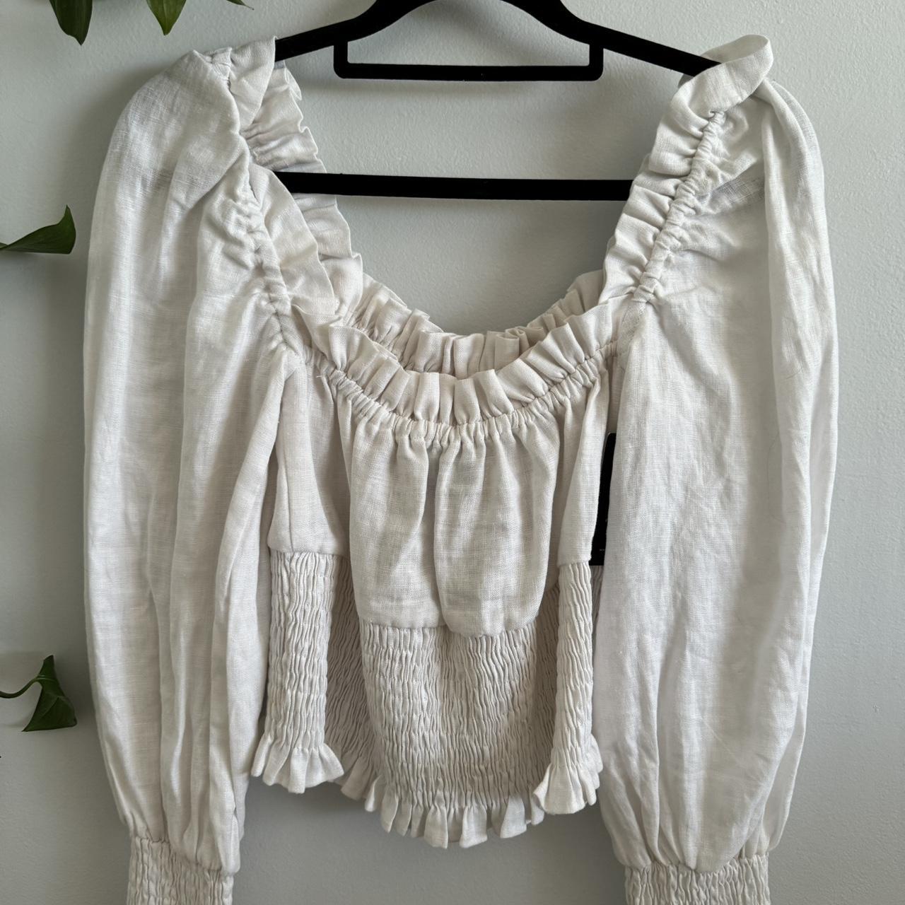 Faithfull The Brand white linen top 🕊️ brand new with... - Depop