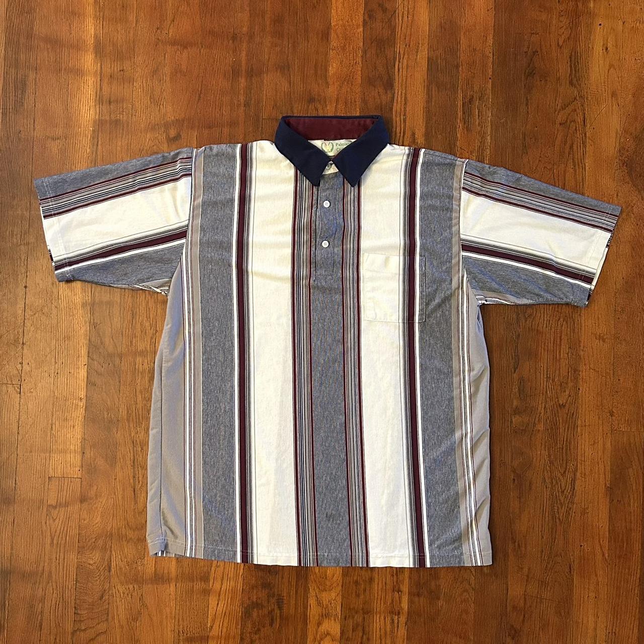 Vintage Polo Shirt. Dope grandpa style striped polo... - Depop