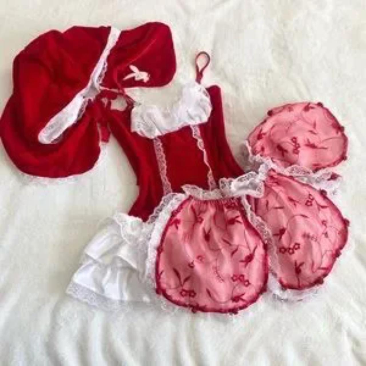 Y2k PLAYBOY Costume Red Riding Hood Mrs. Claus... Depop
