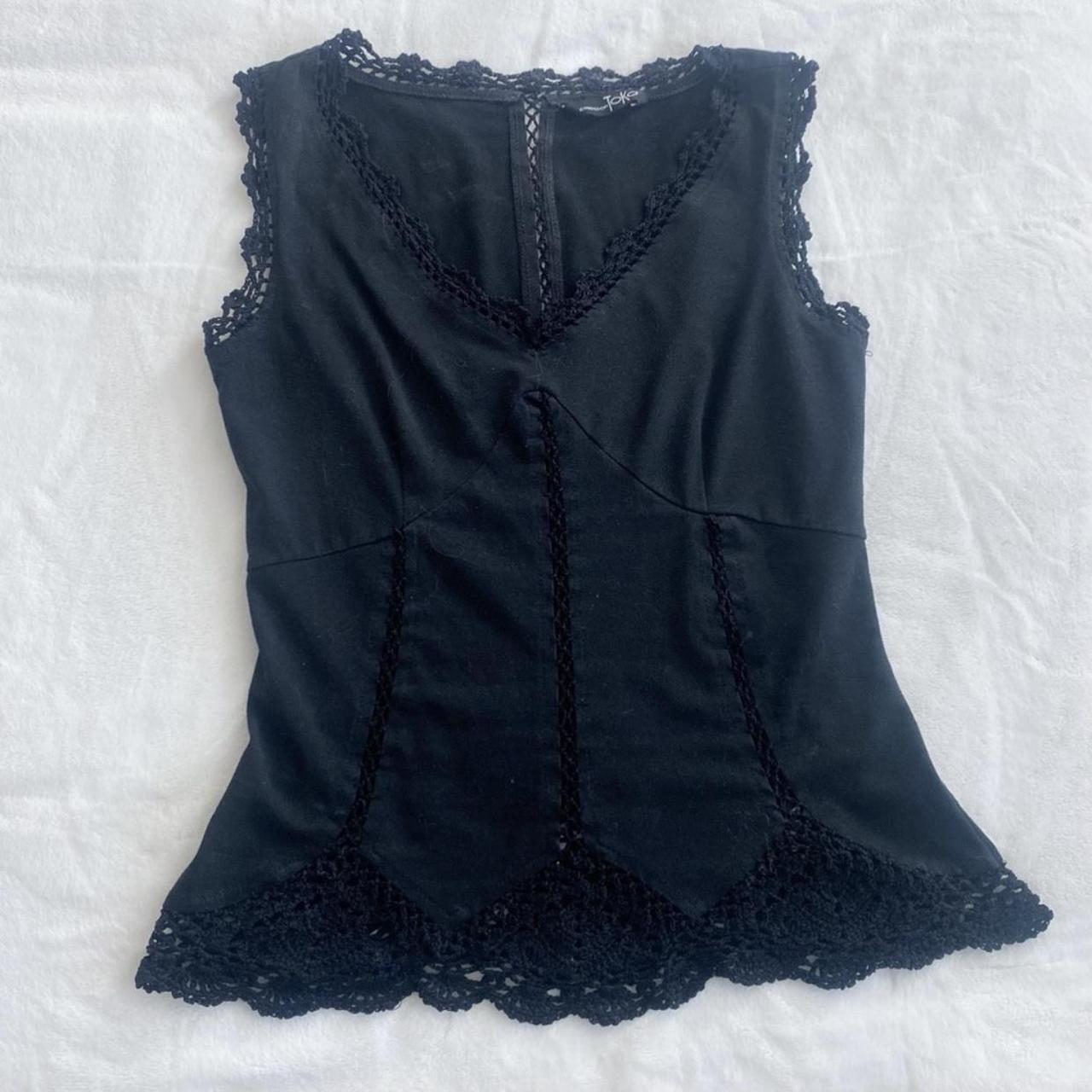 Gothic Black Crochet Sheer Macramé Lace Stretch Knit... - Depop