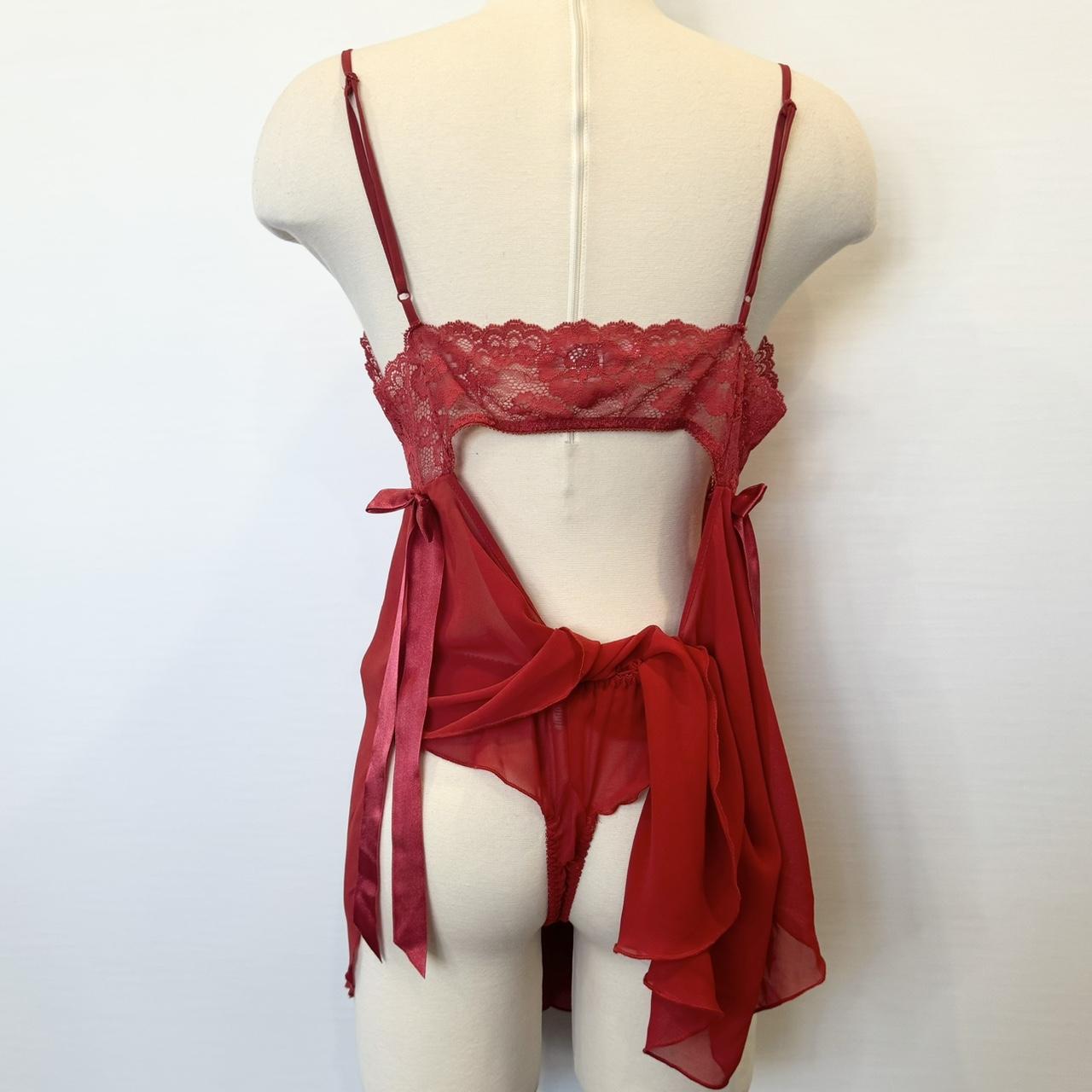 Victoria’s Secret VS Vintage Y2K hotsell ruffle mesh babydoll lingerie slip & thong pant