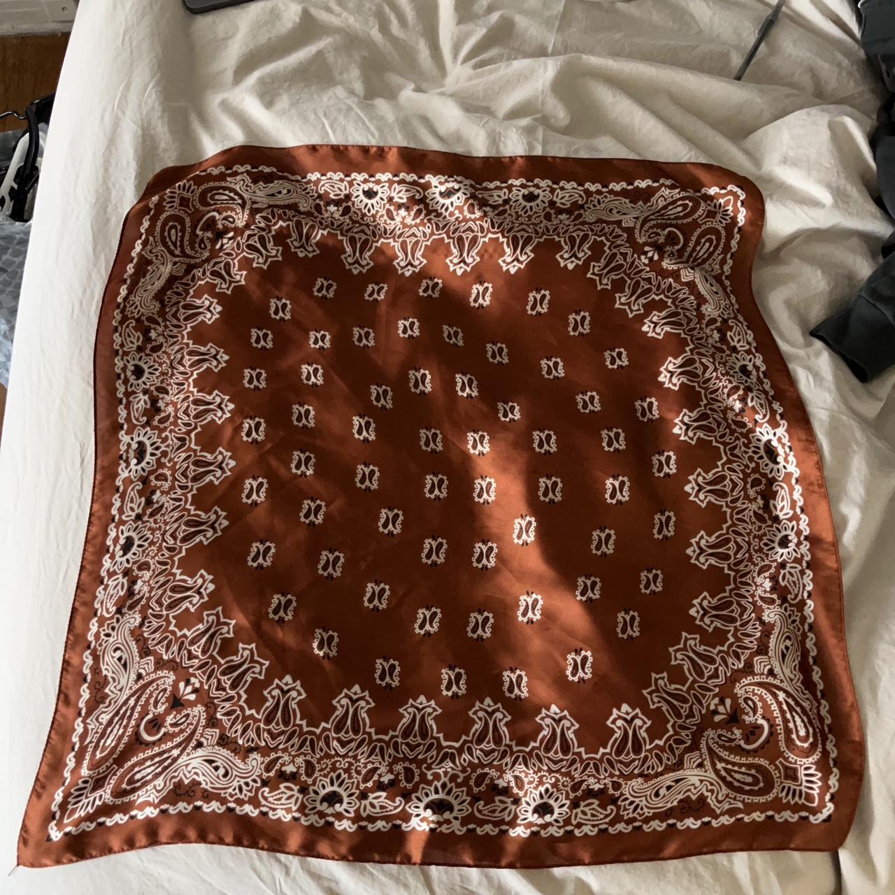 Orange satin bandana Absolutely gorgeous, excellent... - Depop