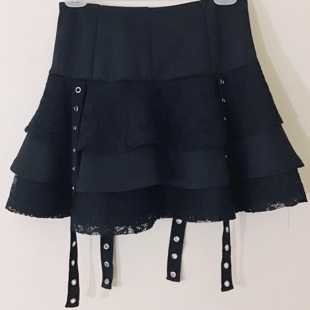 ★EXPIRED GIRL★ Frill Mini Skirt BLACK EGSK4D002BK0 REFURB] FRILL MINI SKIRT BLACK- Expired Girl