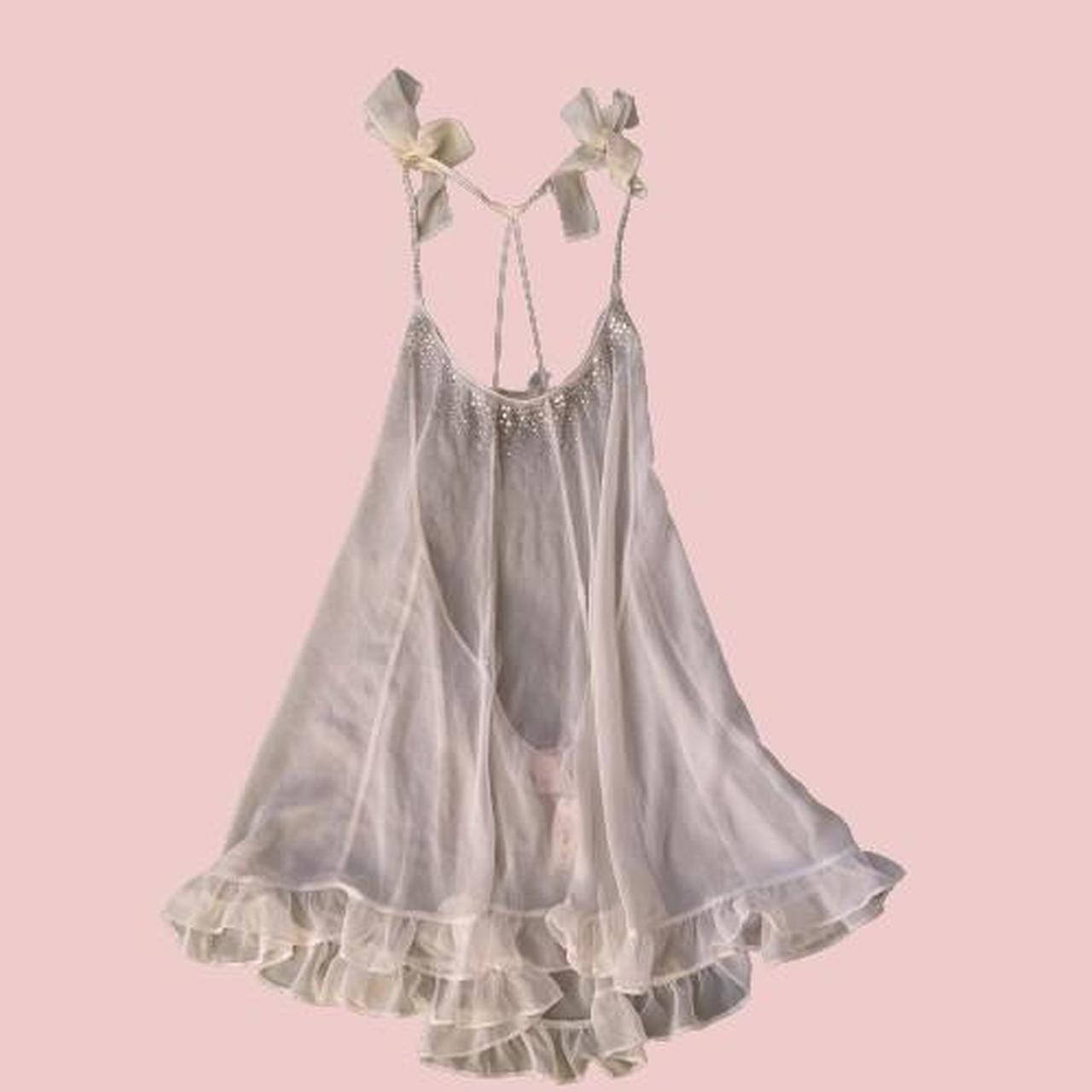 victoria's secret sheer white babydoll wedding night... - Depop