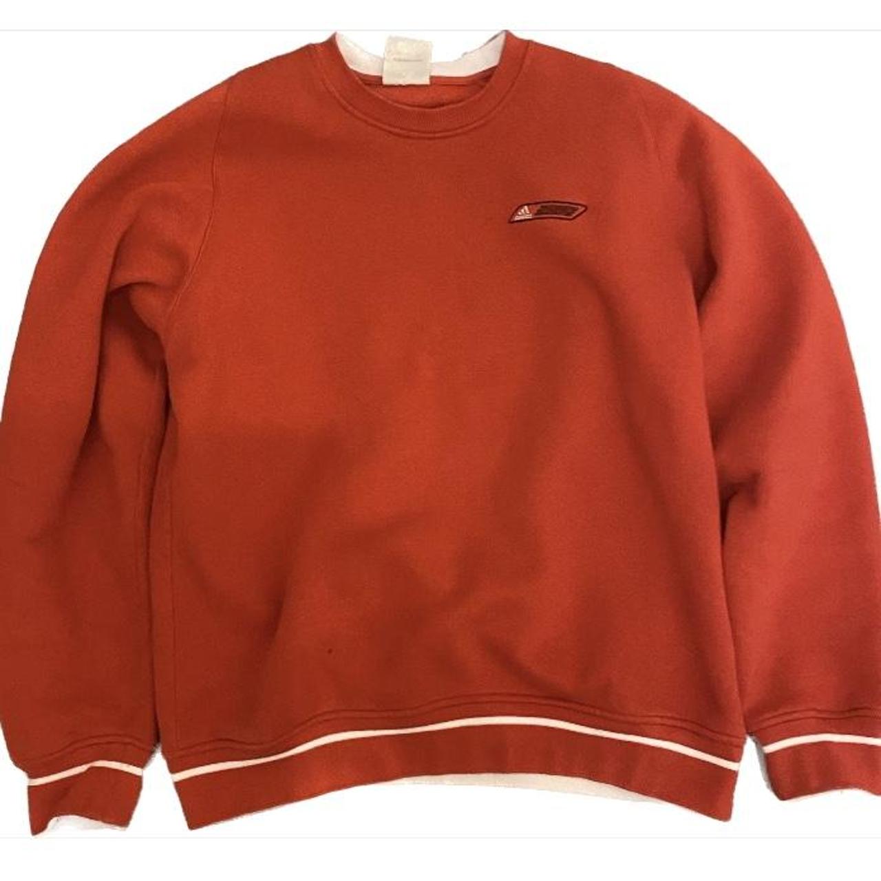 Adidas Men's Red and White Sweatshirt Depop