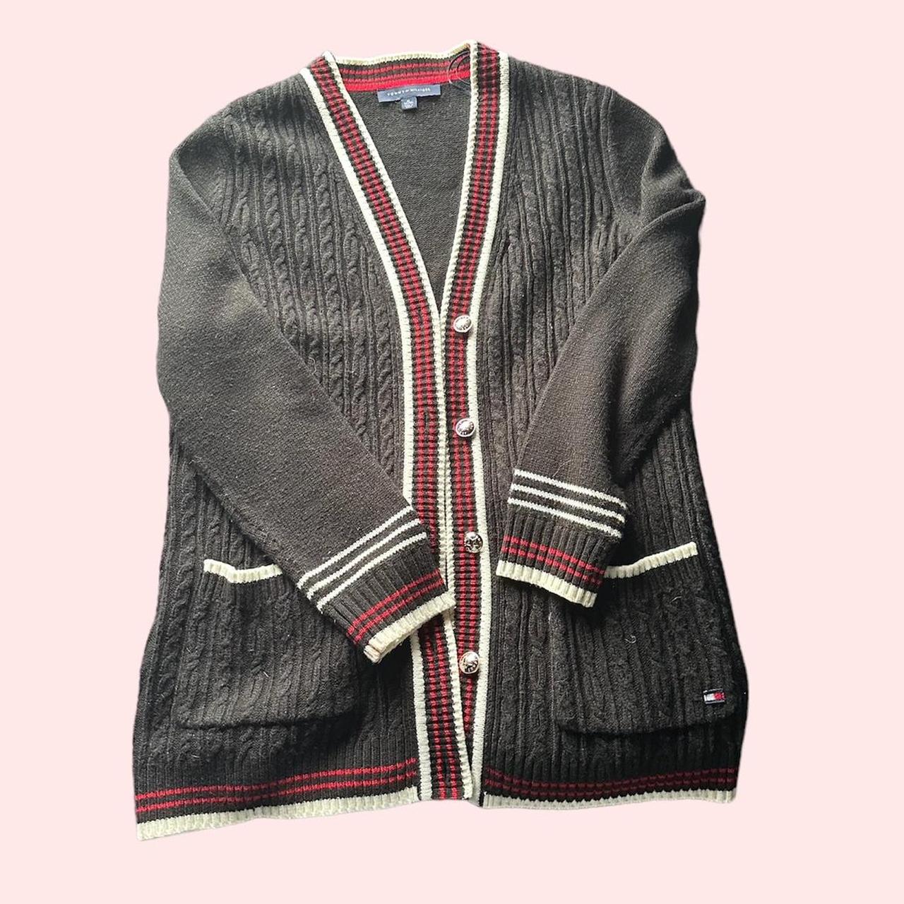 Tommy Hilfiger Womens Mixed Knit Cardigan Sweater... - Depop