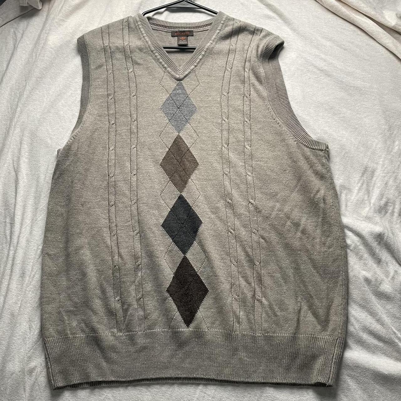 DOCKERS ARGYLE SWEATER VEST Size XL Great Depop