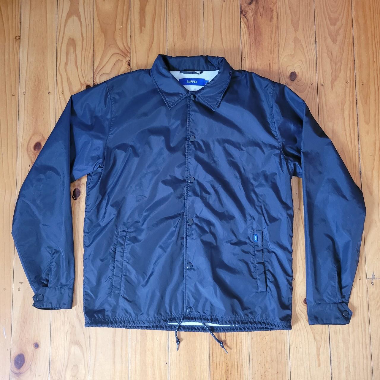 Supply Store coach jacket in navy blue Medium. Fits... - Depop