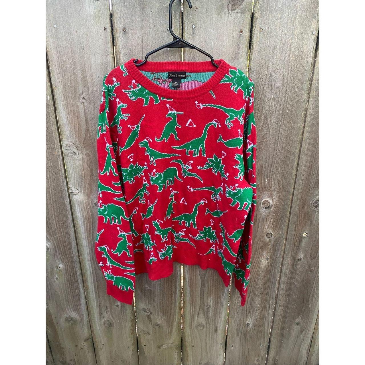 Alex Stevens Christmas Dinosaur Santa Sweater XXL. Depop