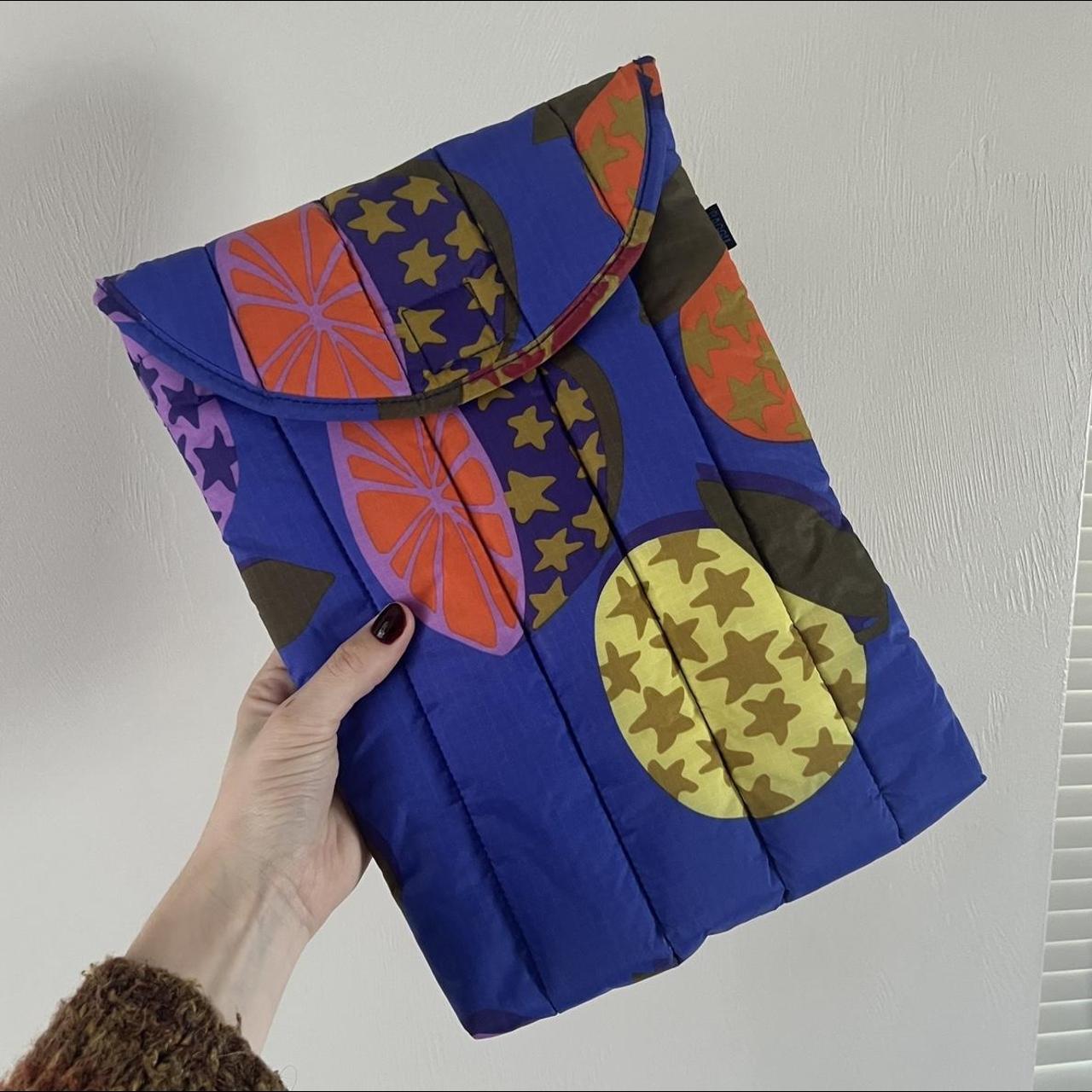 Baggu Puffy 13Inch Laptop Sleeve GRAPEFRUIT COLLAGE Depop