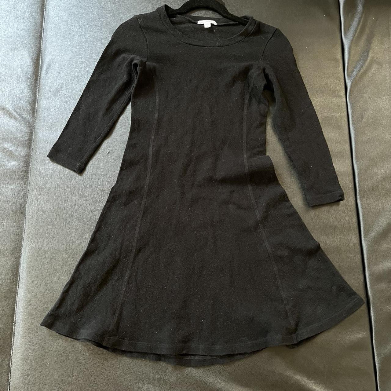 Standard James perse fall winter cotton black dress... - Depop