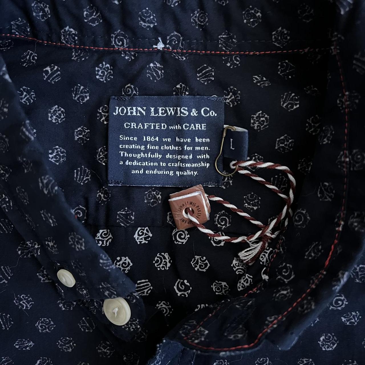 John Lewis Men's Navy and White Blouse Depop