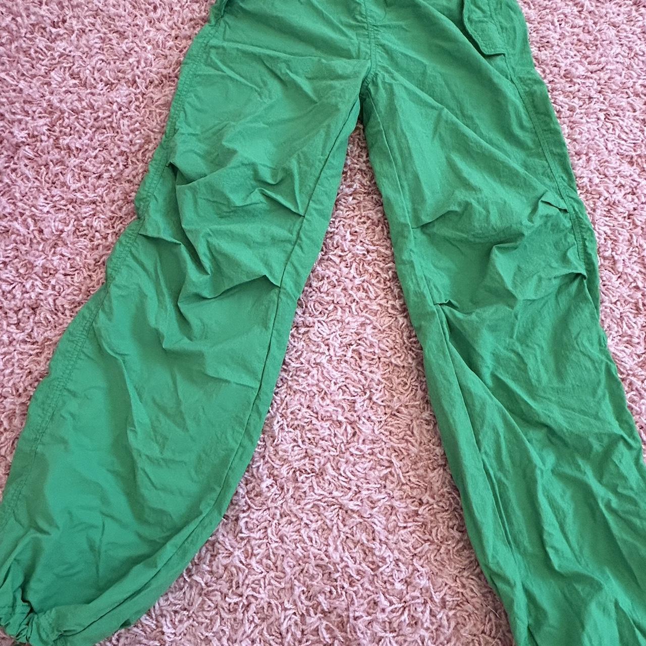 LOVE TREE Neon Green Cargo Parachute Pants Perfect... - Depop